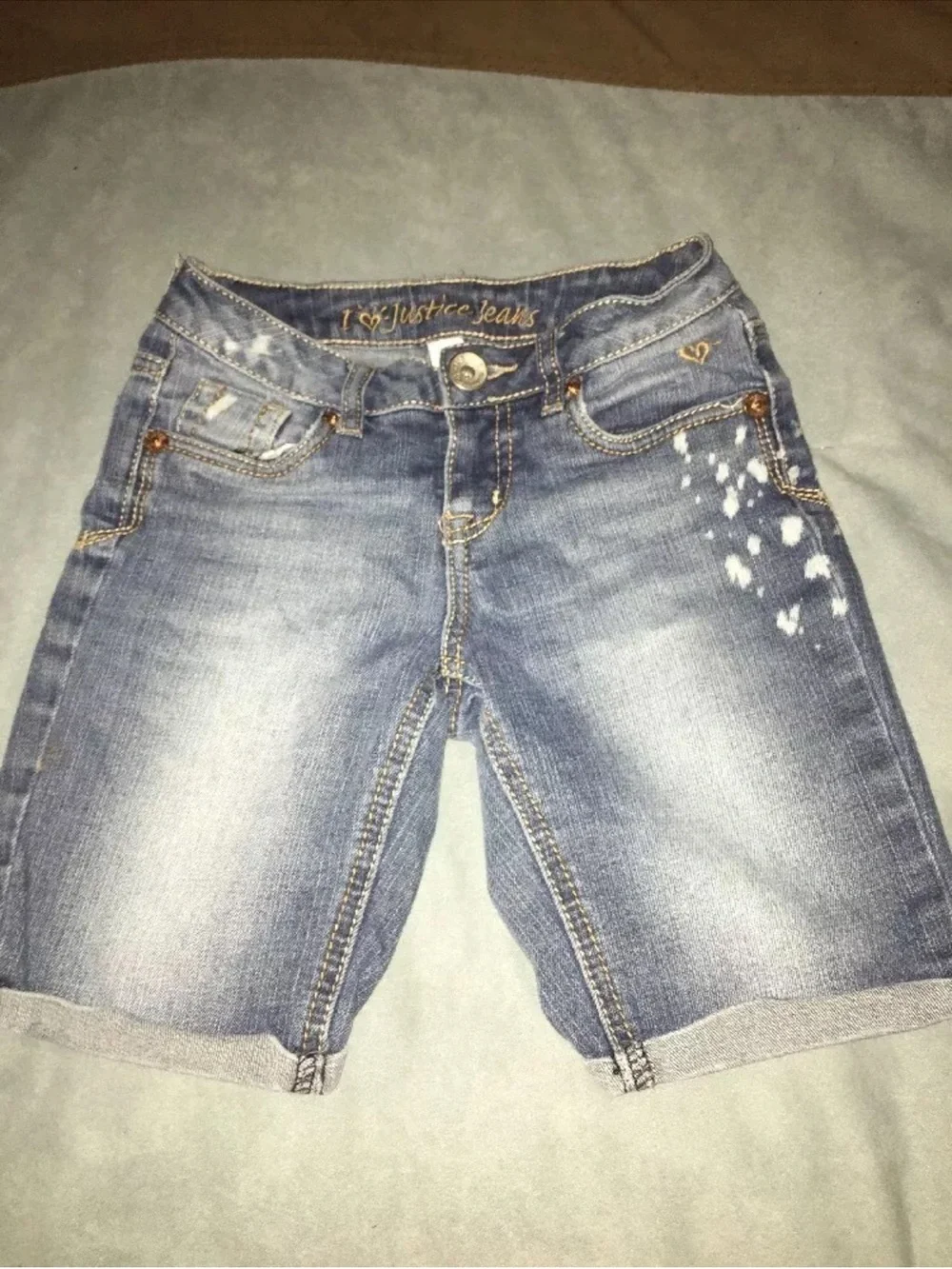 NWOT Justice Girls Denim Bermuda Shorts size 10S